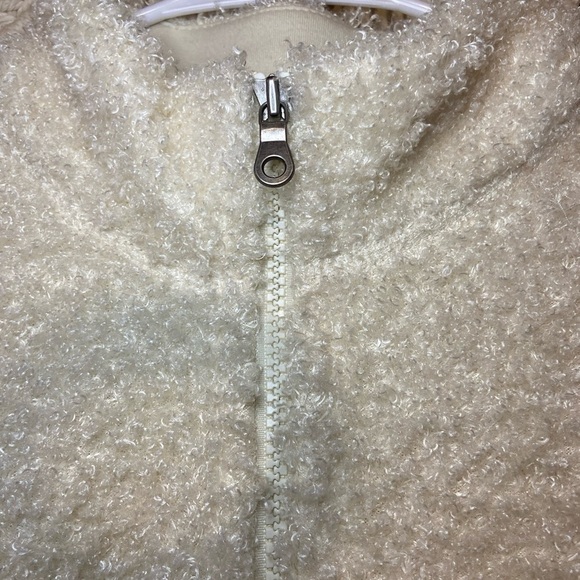 J.Jill off white Two way zip Faux Curly fur sherpa Jacket womens size Medium - Picture 4 of 12